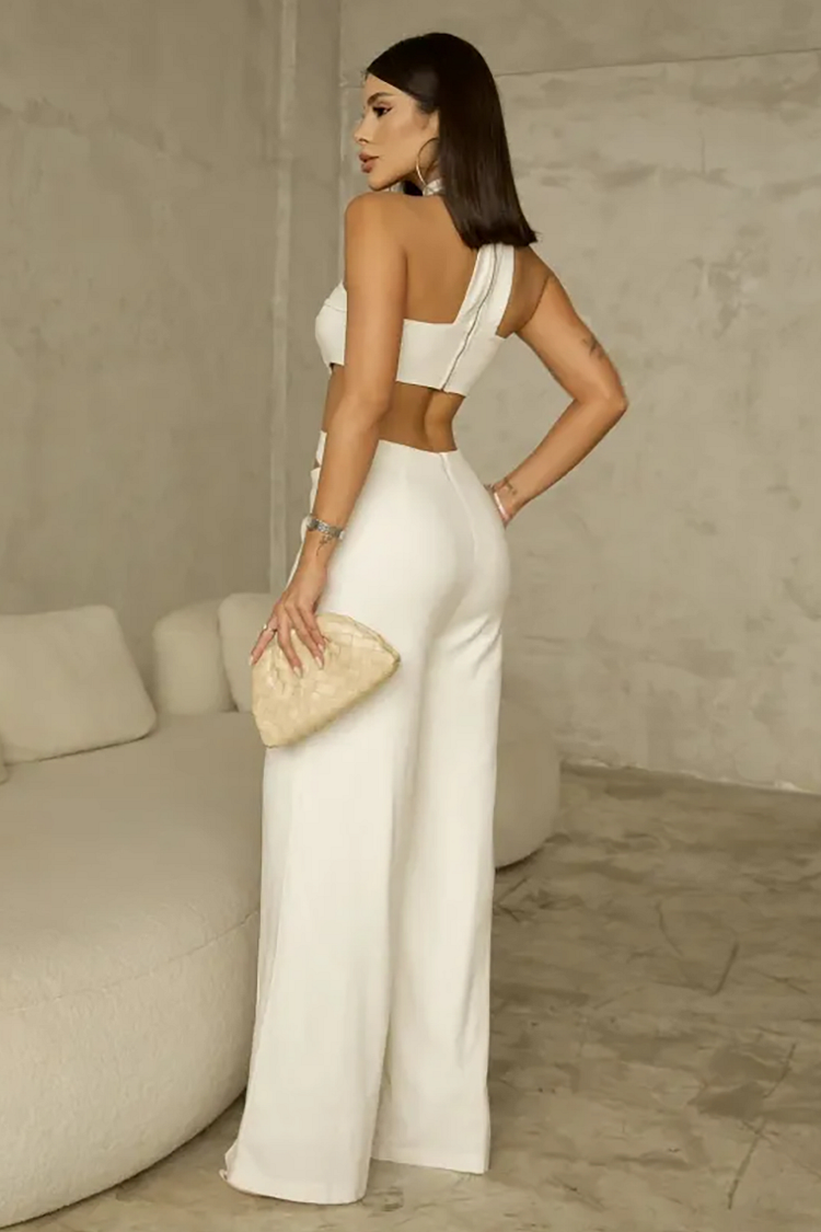 Malia - Cutout Wide Leg Irregular Jumpsuit